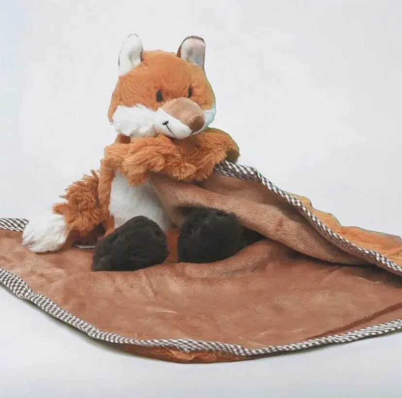 Soft Cuddly Baby Fox comforter blanket Gift For Baby Shower New Baby Gift New Born Gift Teddy Bear Fox Toy