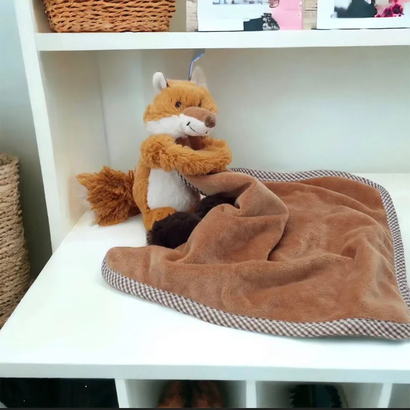 Soft Cuddly Baby Fox comforter blanket Gift For Baby Shower New Baby Gift New Born Gift Teddy Bear Fox Toy