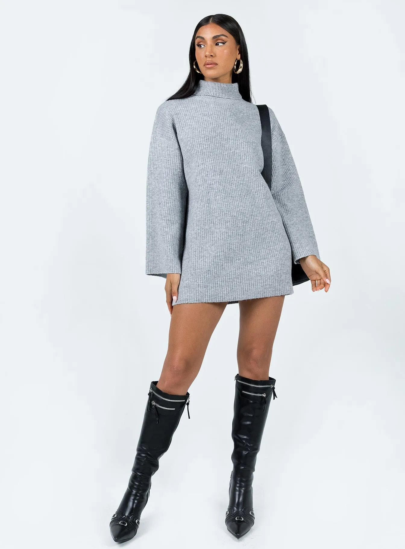 Sonelle Knit Mini Dress Grey