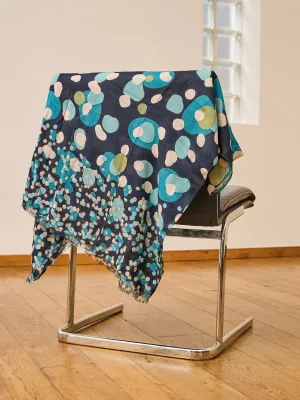 Spot Print Bamboo Scarf - Blue Mix