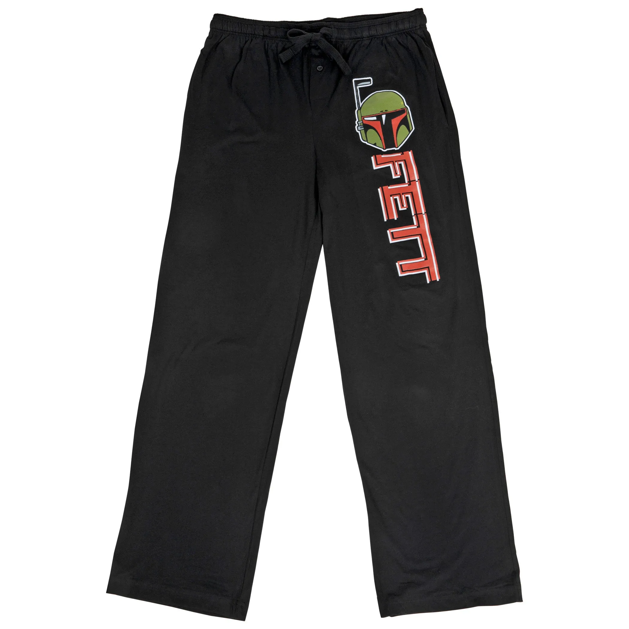 Star Wars Boba Fett Helmet and Text Pajama Sleep Pants