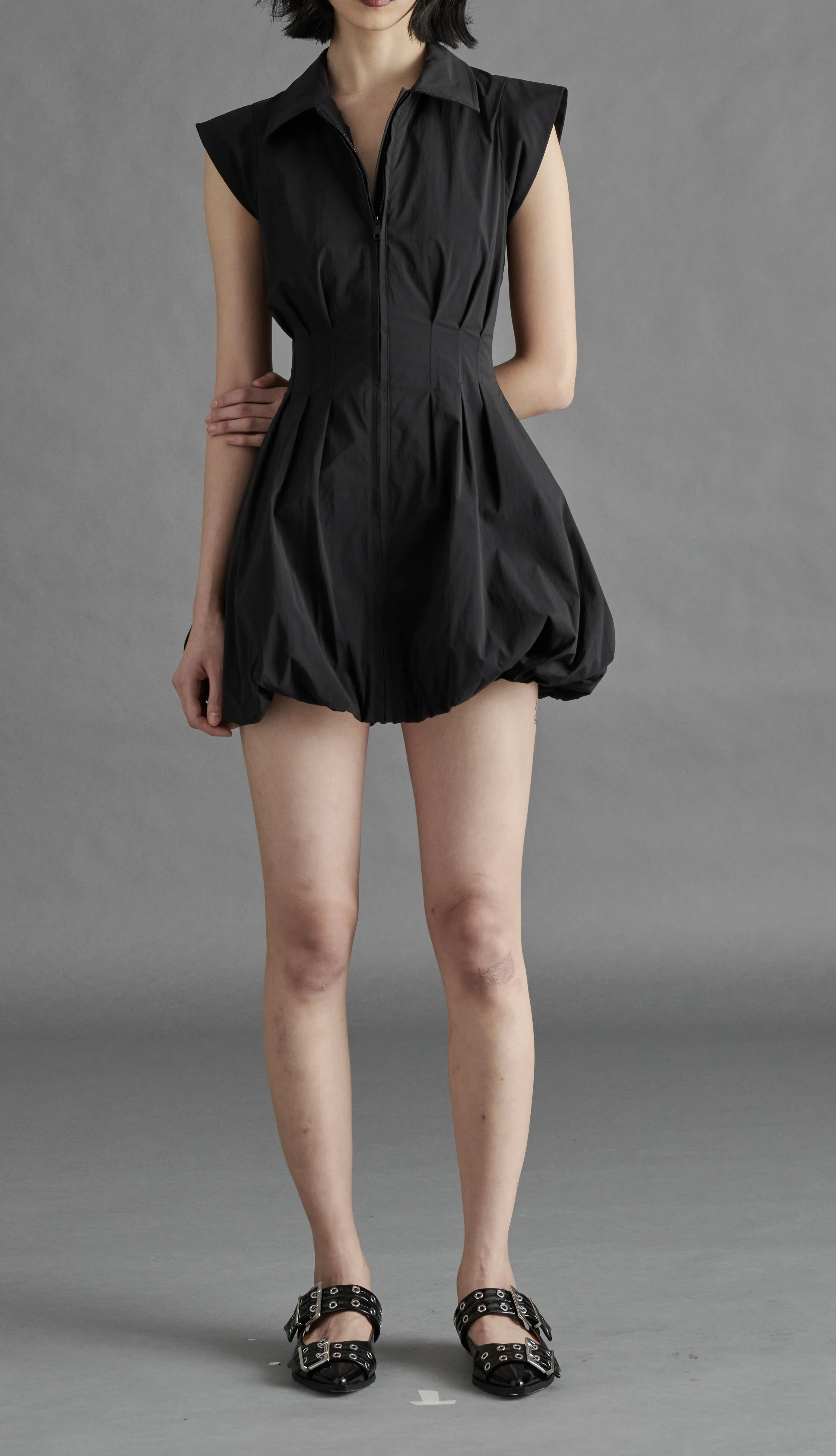 STE Black Dyanne Bubble Hem Dress