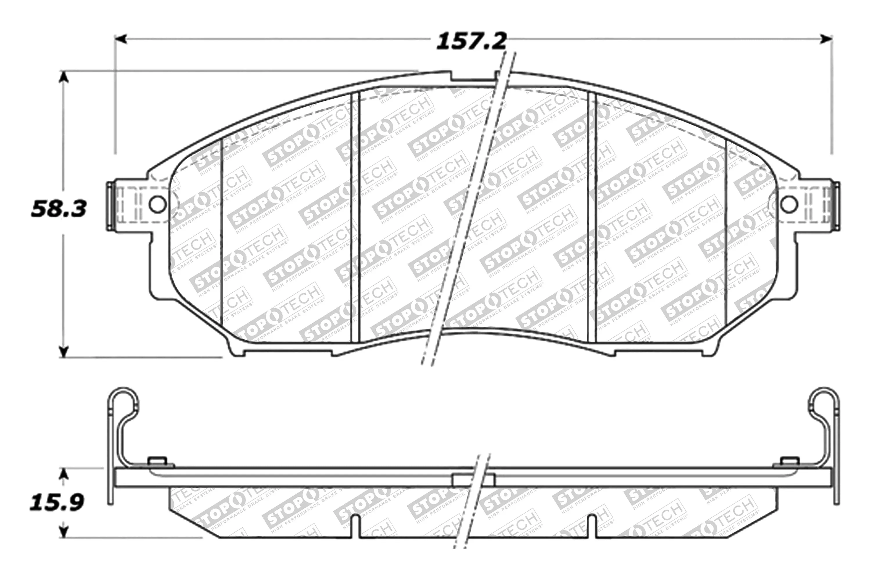 StopTech Street Select Brake Pads Infiniti Q40 (2015) Q45 (02-06) Q70 /Q70L (14-19) [Front w/ Hardware] 305.08151