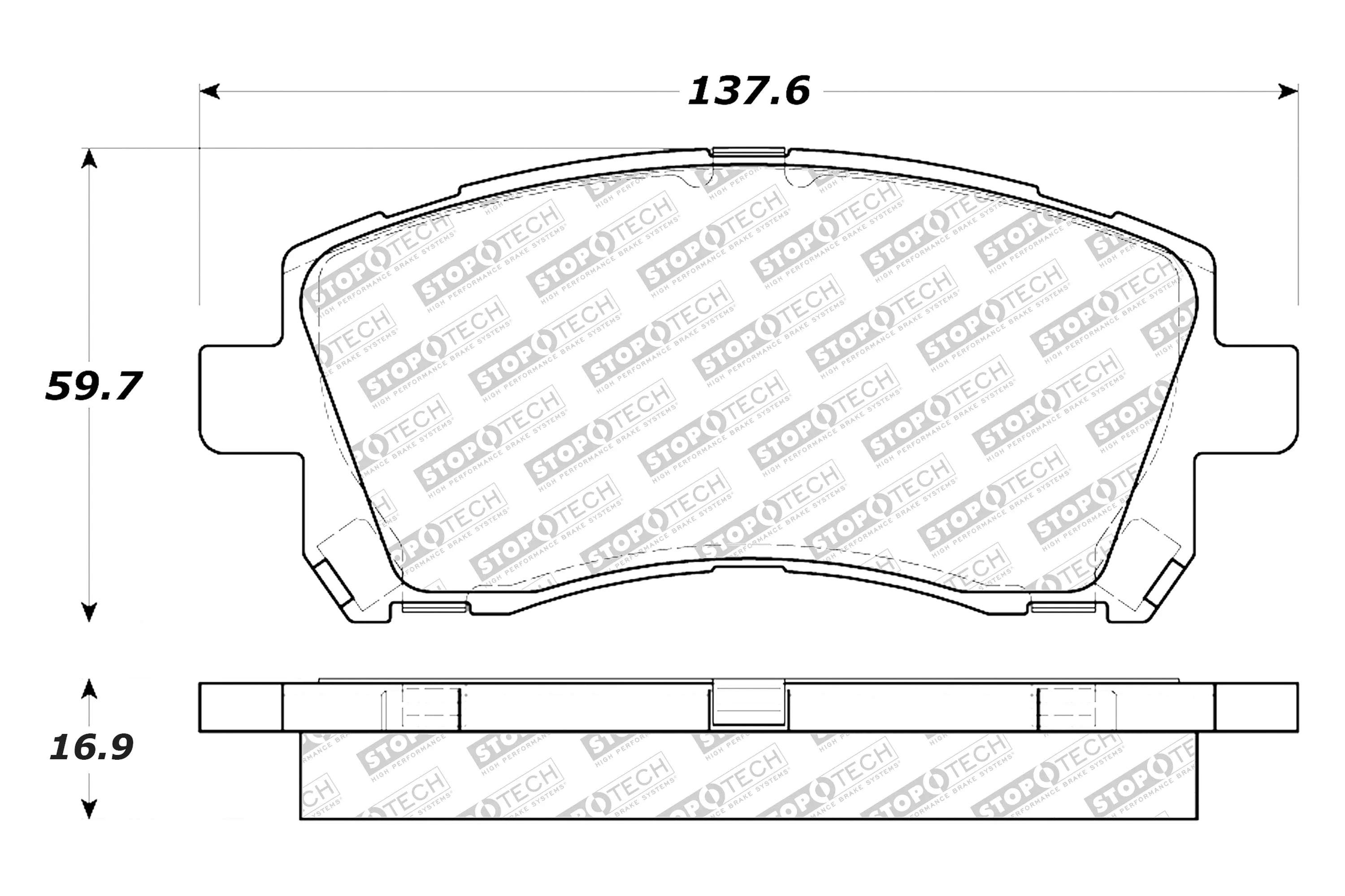 StopTech Street Select Brake Pads Subaru Legacy (97-02) Outback (00-02) [Front w/ Hardware] 305.07210