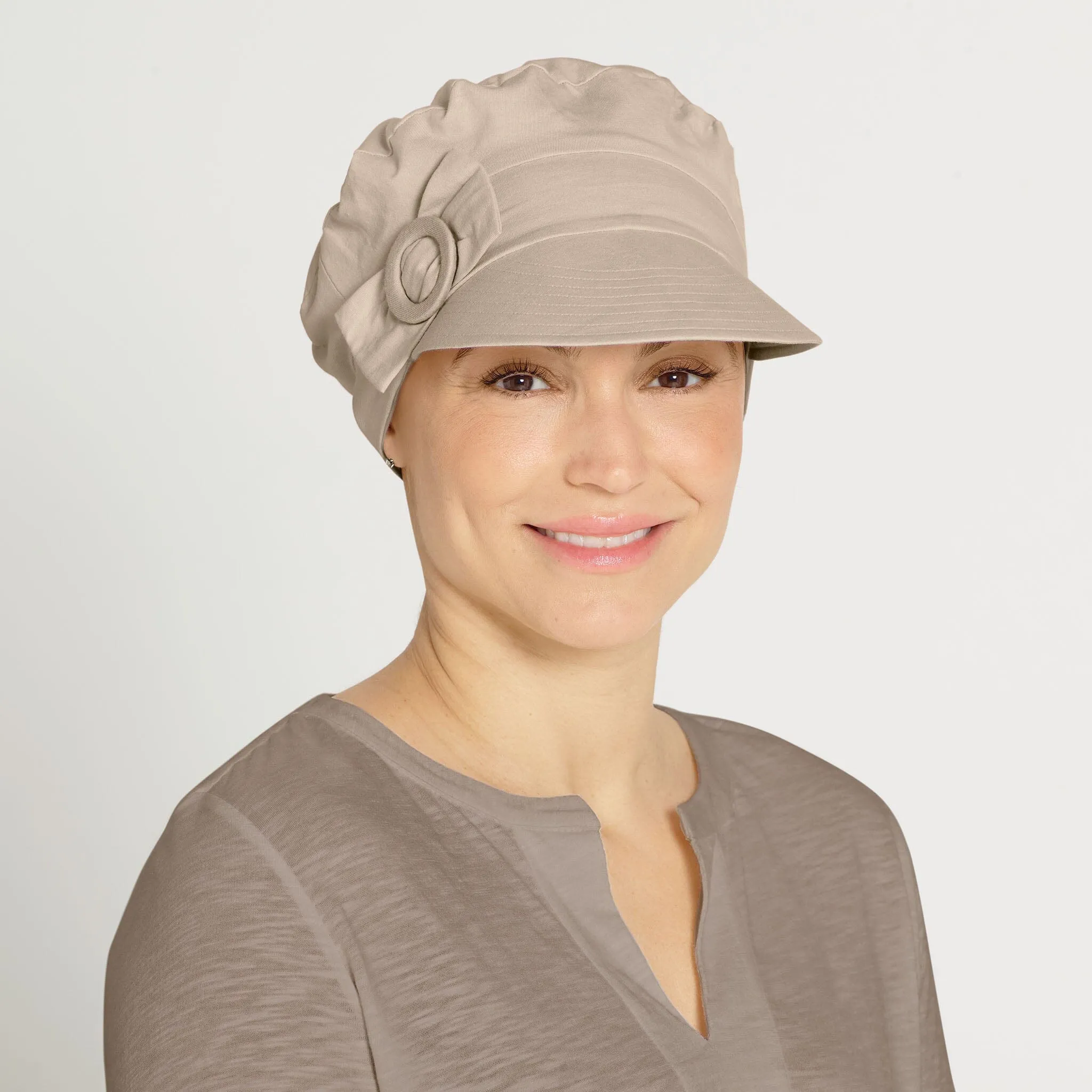 Stretchy Soft Cotton Knit Newsboy Cap