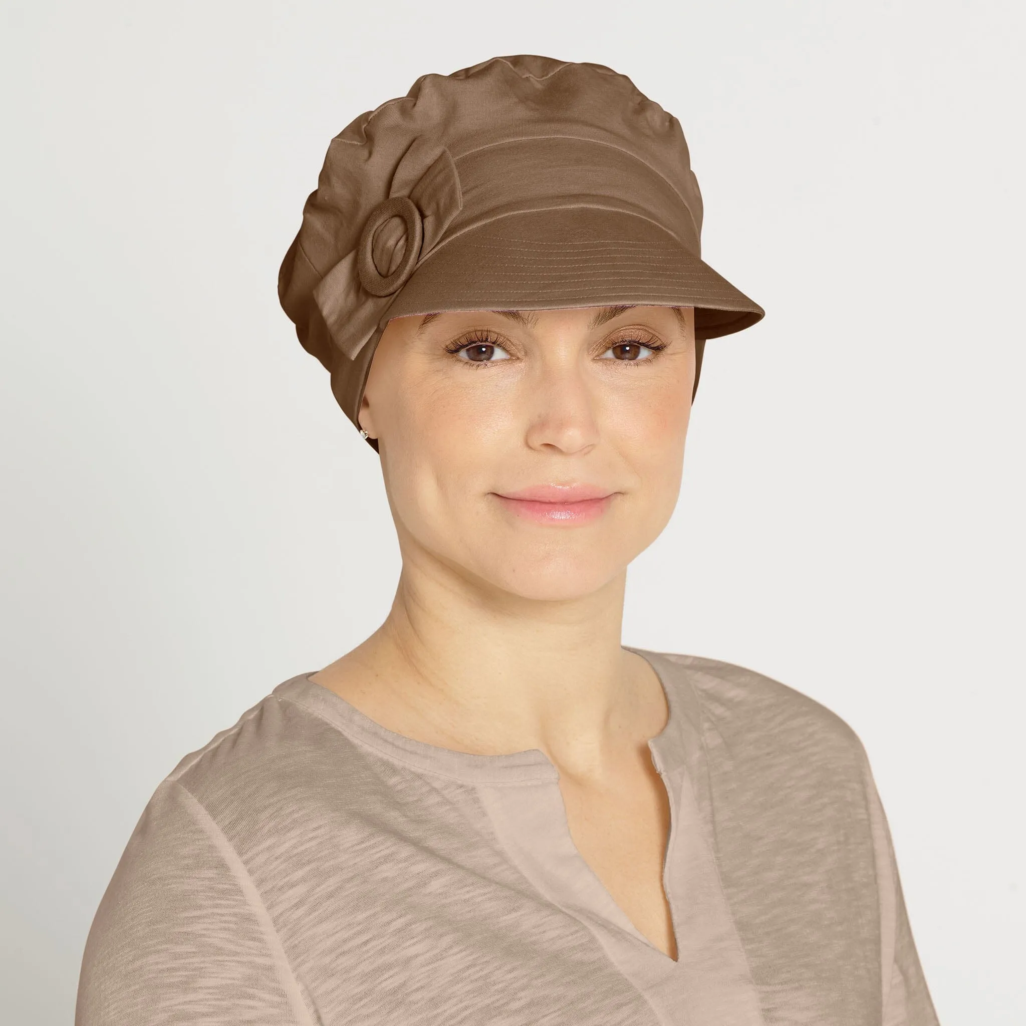 Stretchy Soft Cotton Knit Newsboy Cap