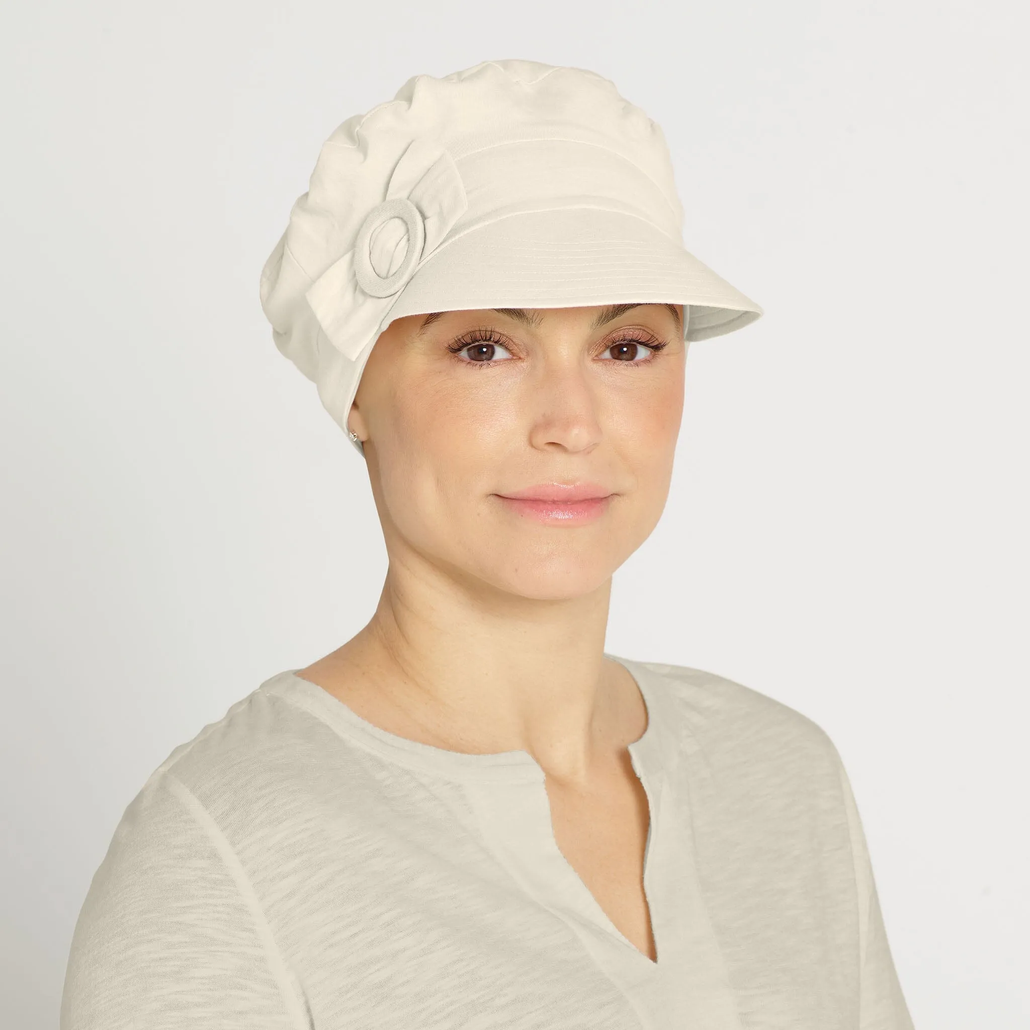 Stretchy Soft Cotton Knit Newsboy Cap