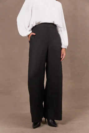 Studio Linen Pant - Ebony Black