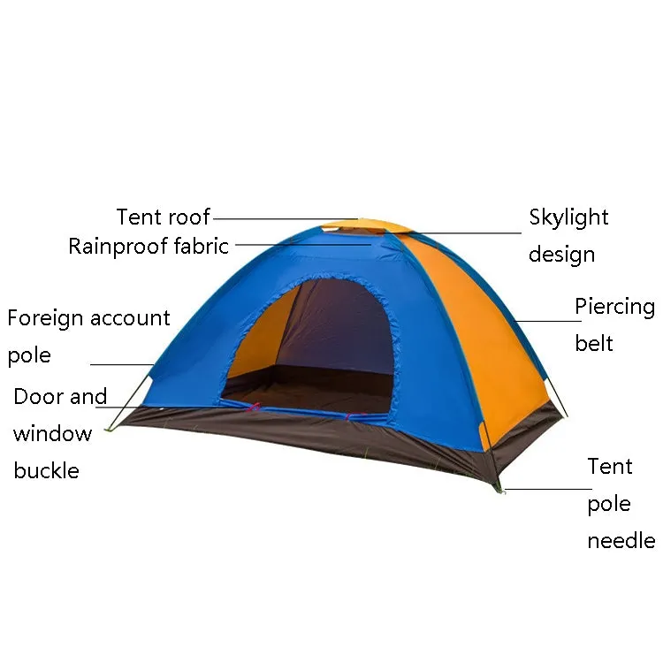 T015 Outdoor Camping Single-Layer Tent Camping Beach Tour Tent, Random Color Delivery, Applicable: For 2 People