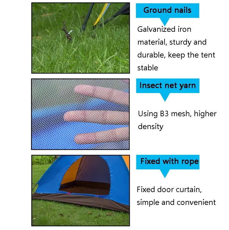 T015 Outdoor Camping Single-Layer Tent Camping Beach Tour Tent, Random Color Delivery, Applicable: For 2 People