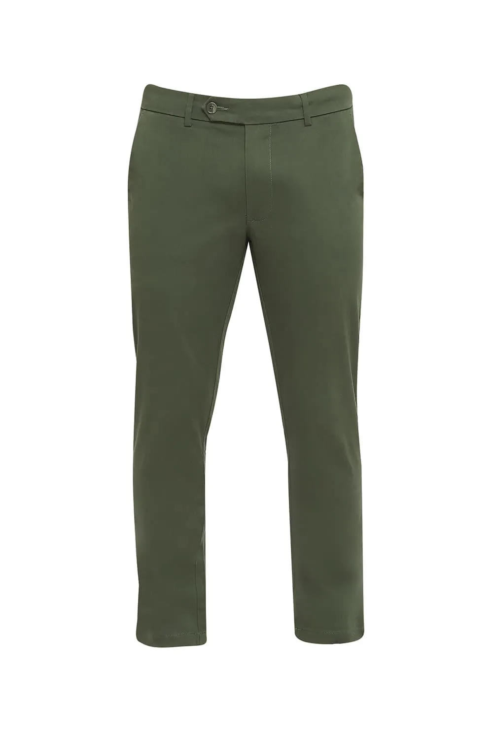 Tapered Fit Cotton Stretch Peach Twill Trousers