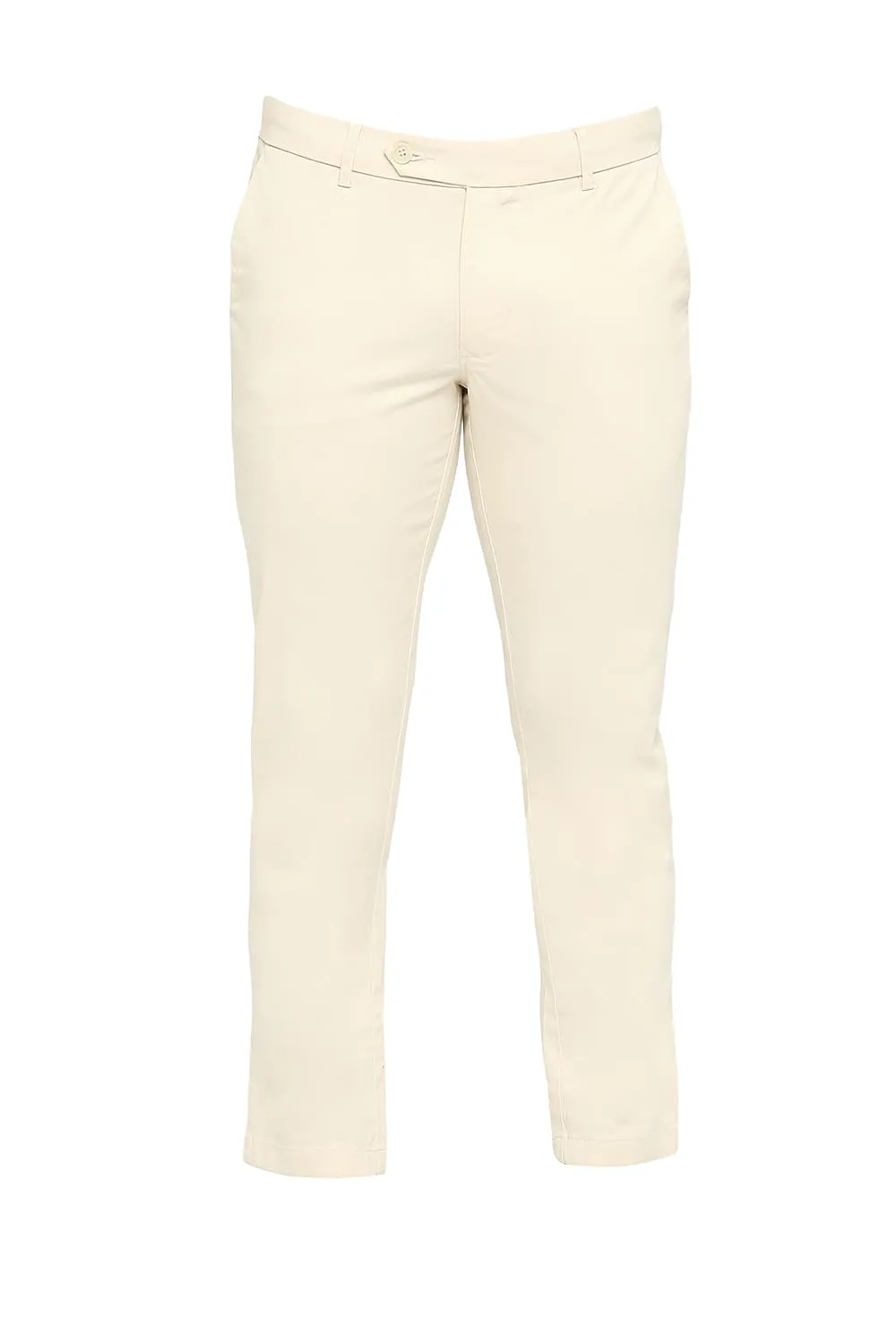 Tapered Fit Cotton Stretch Peach Twill Trousers