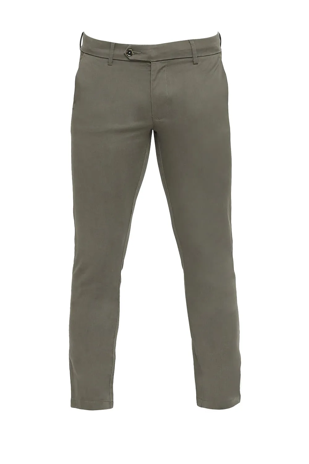 Tapered Fit Cotton Stretch Peach Twill Trousers