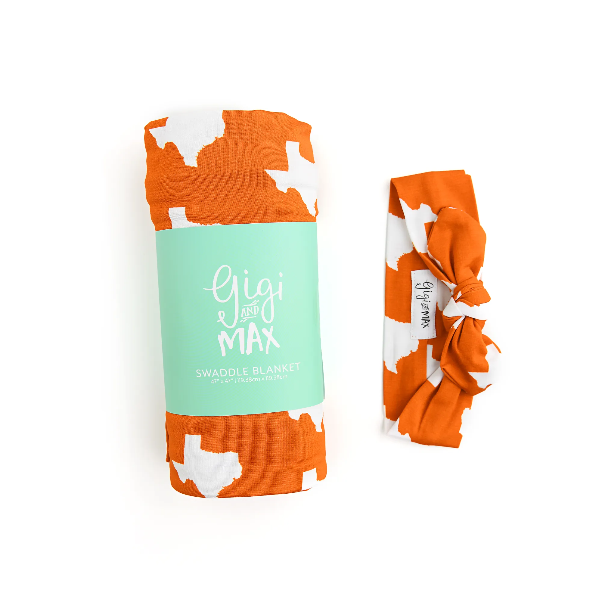 Texas Burnt Orange & White SWADDLE