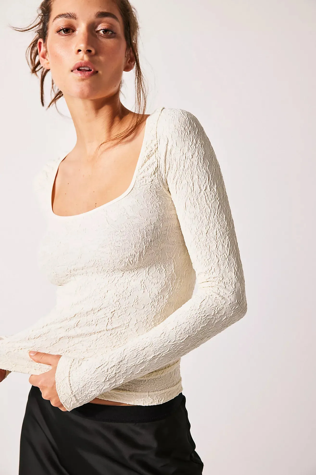 The Have It All Longsleeve by Free People - Ivory