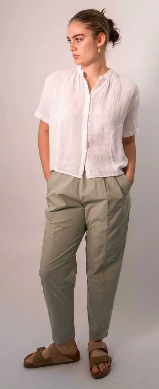 Transit Par Such Linen Panel Shirt in crisp White