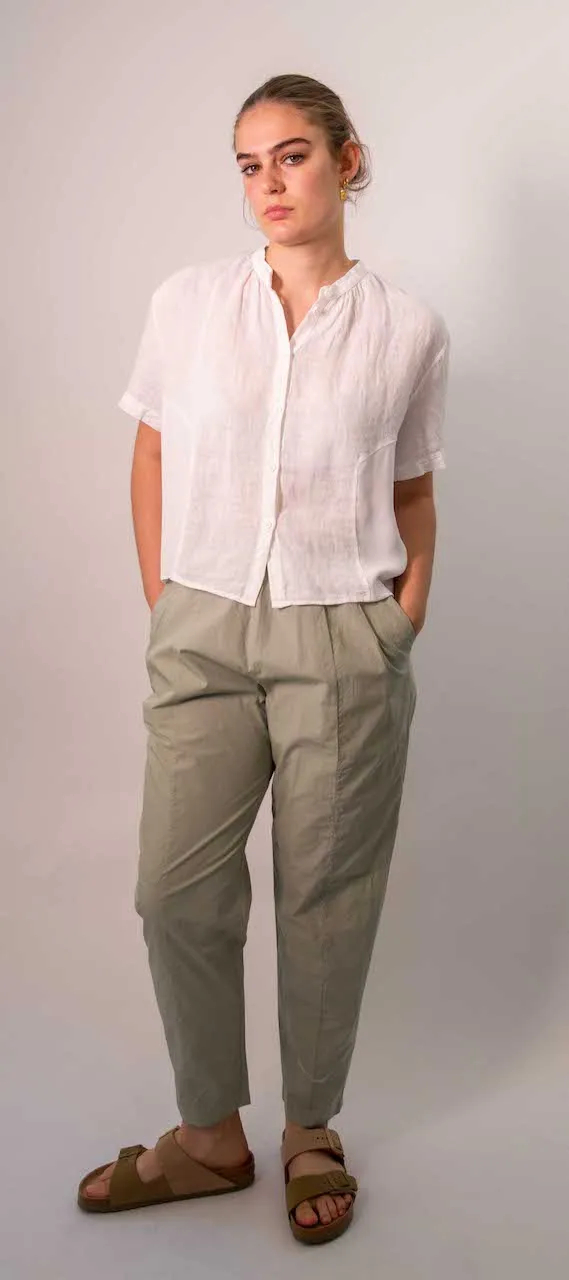 Transit Par Such Linen Panel Shirt in crisp White