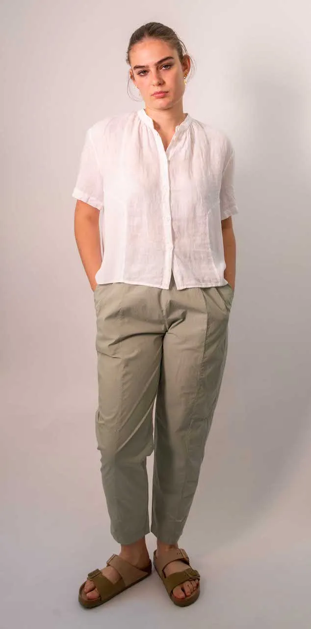 Transit Par Such Linen Panel Shirt in crisp White