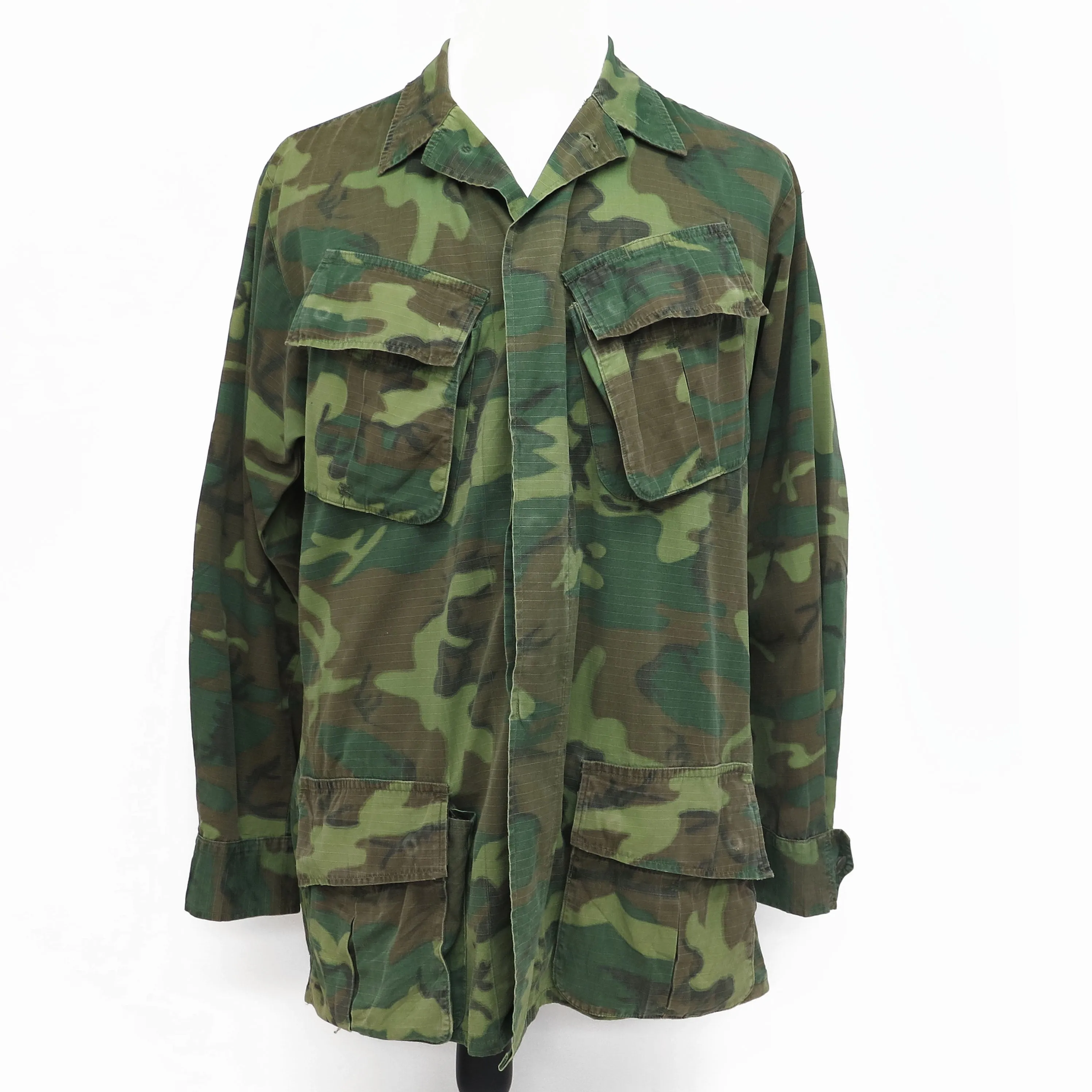 TROPICAL COMBAT JACKET 5TH PATTERN ERDL 1970 VIETNAM WAR SIZE MEDIUM LONG