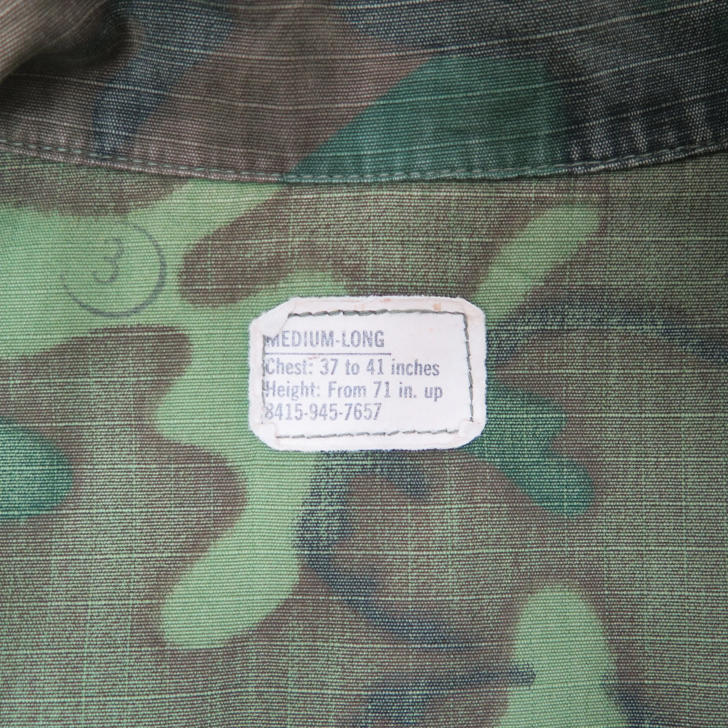 TROPICAL COMBAT JACKET 5TH PATTERN ERDL 1970 VIETNAM WAR SIZE MEDIUM LONG