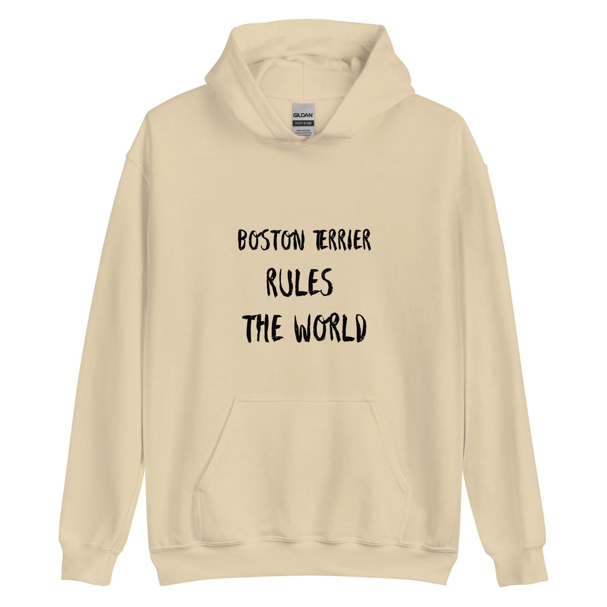 Unisex Hoodie -> Boston Terrier Rules the World / Boston Terrier Hoodie / Boston dog lovers Hoodie