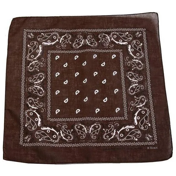 USA American & Plain Cotton Paisley Bandana Scarf - (12 Pack)