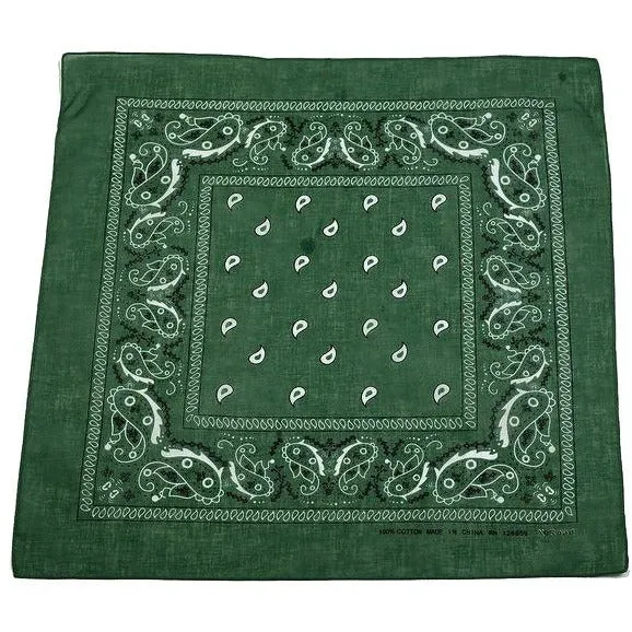 USA American & Plain Cotton Paisley Bandana Scarf - (12 Pack)