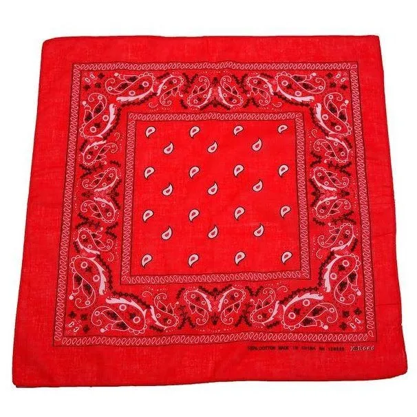 USA American & Plain Cotton Paisley Bandana Scarf - (12 Pack)