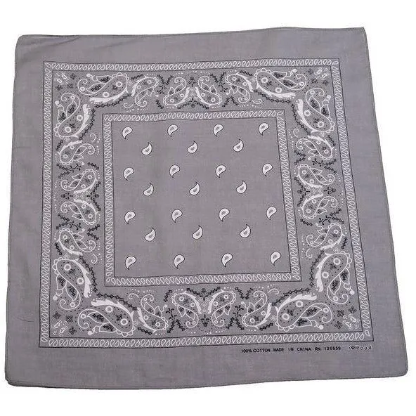 USA American & Plain Cotton Paisley Bandana Scarf - (12 Pack)