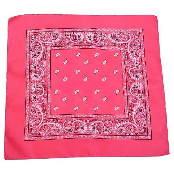 USA American & Plain Cotton Paisley Bandana Scarf - (12 Pack)