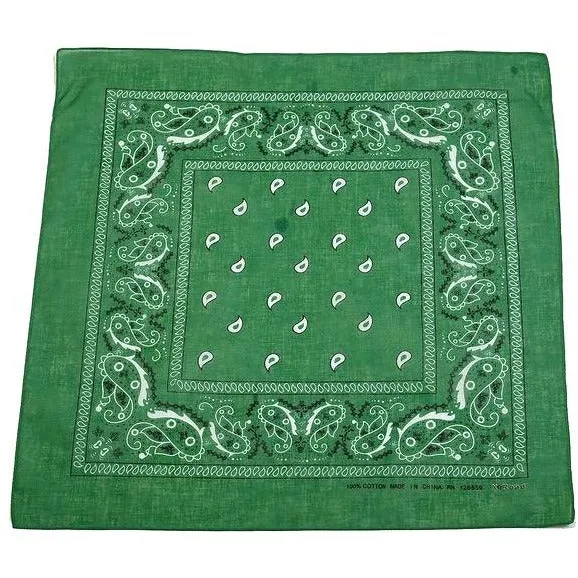 USA American & Plain Cotton Paisley Bandana Scarf - (12 Pack)