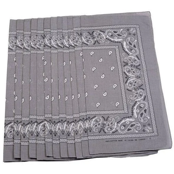 USA American & Plain Cotton Paisley Bandana Scarf - (12 Pack)