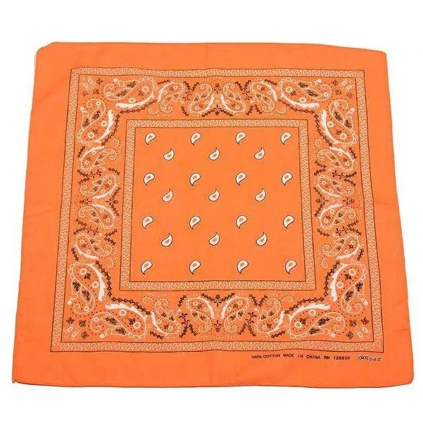 USA American & Plain Cotton Paisley Bandana Scarf - (12 Pack)