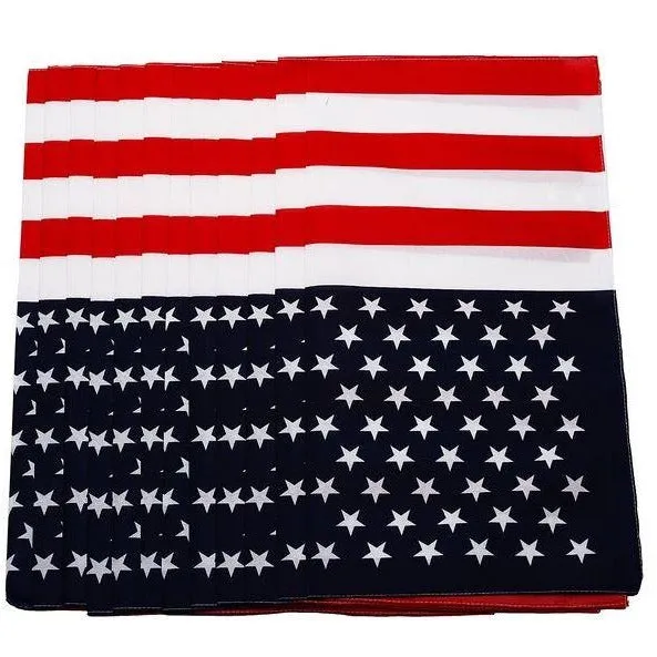 USA American & Plain Cotton Paisley Bandana Scarf - (12 Pack)