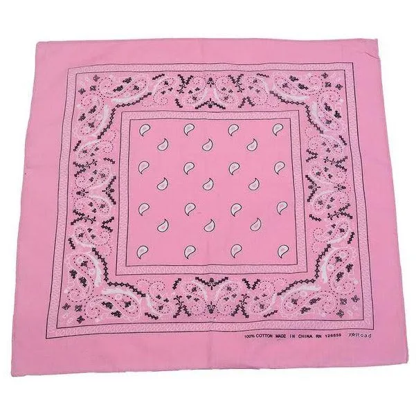 USA American & Plain Cotton Paisley Bandana Scarf - (12 Pack)