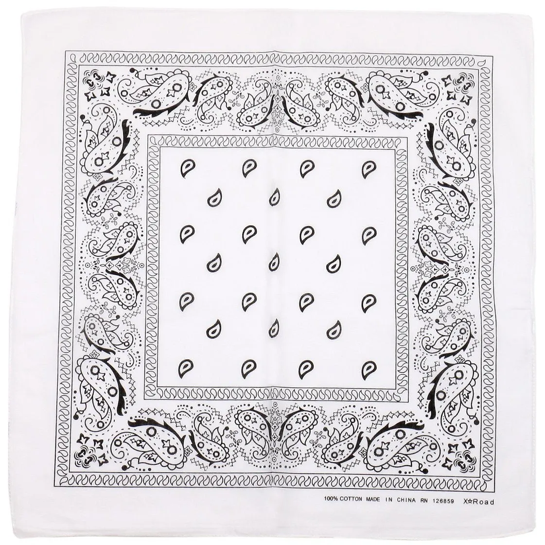 USA American & Plain Cotton Paisley Bandana Scarf - (12 Pack)