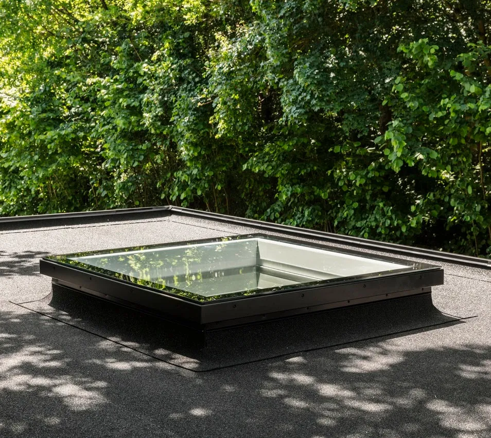 VELUX CFU 080080 S00M Fixed Flat Glass Rooflight Package 80 x 80 cm (Including CFU Double Glazed Base & ISU Flat Glass Top Cover)