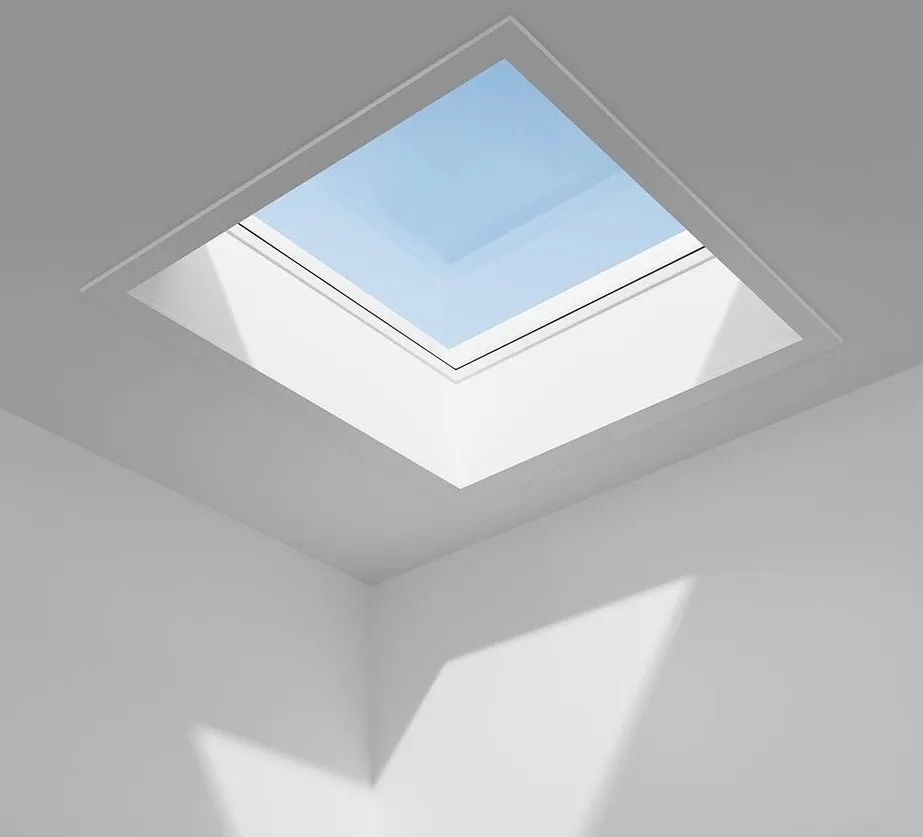 VELUX CFU 080080 S00M Fixed Flat Glass Rooflight Package 80 x 80 cm (Including CFU Double Glazed Base & ISU Flat Glass Top Cover)