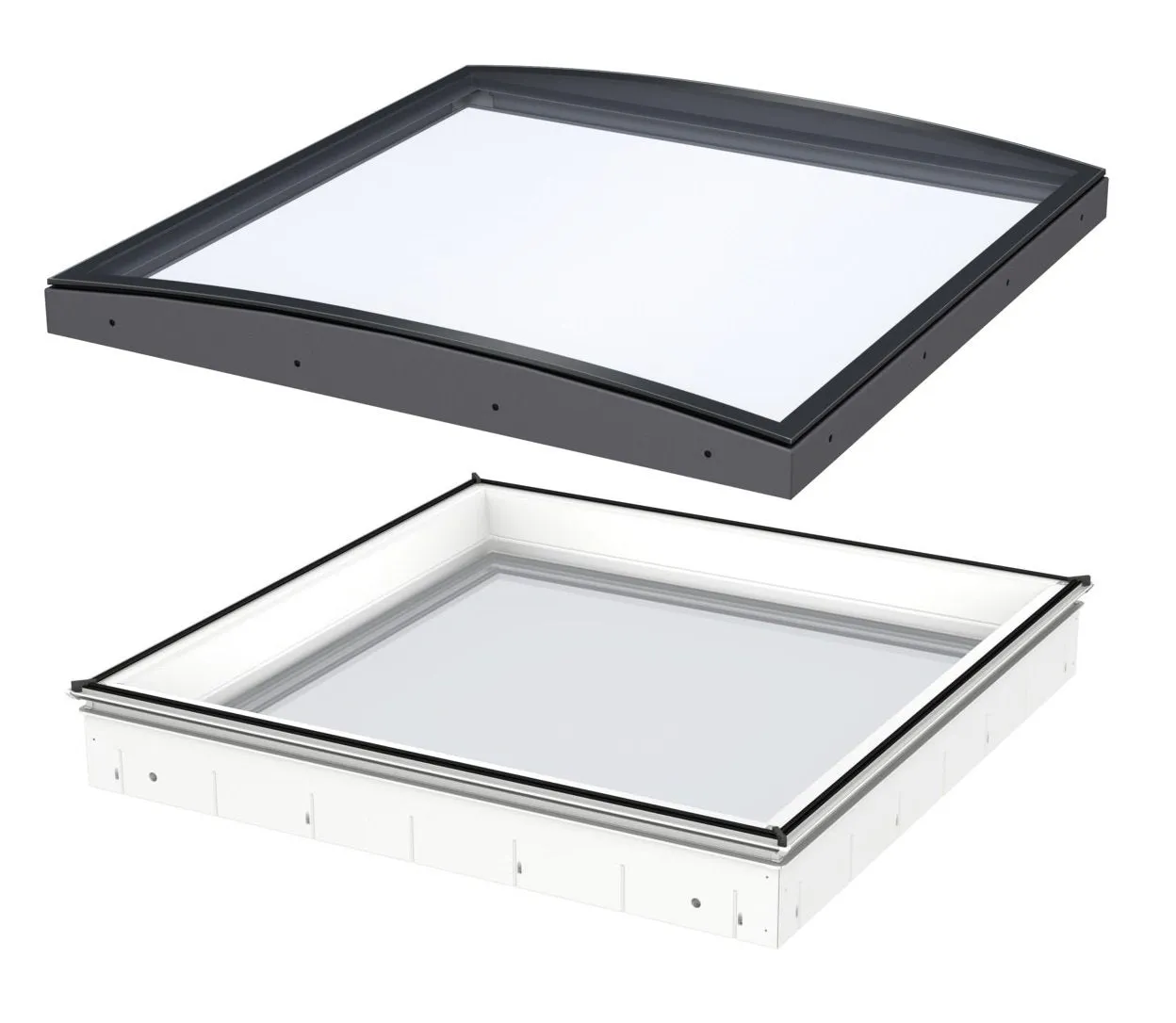 VELUX CFU 100100 1093 Fixed Curved Glass Package 100 x 100 cm (Including CFU Triple Glazed Base & ISU Curved Glass Top Cover)