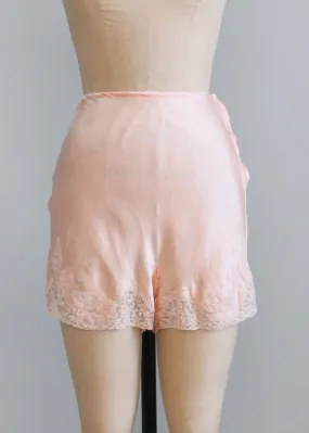 Vintage 1930s Pink Silk and Lace Tap Pants