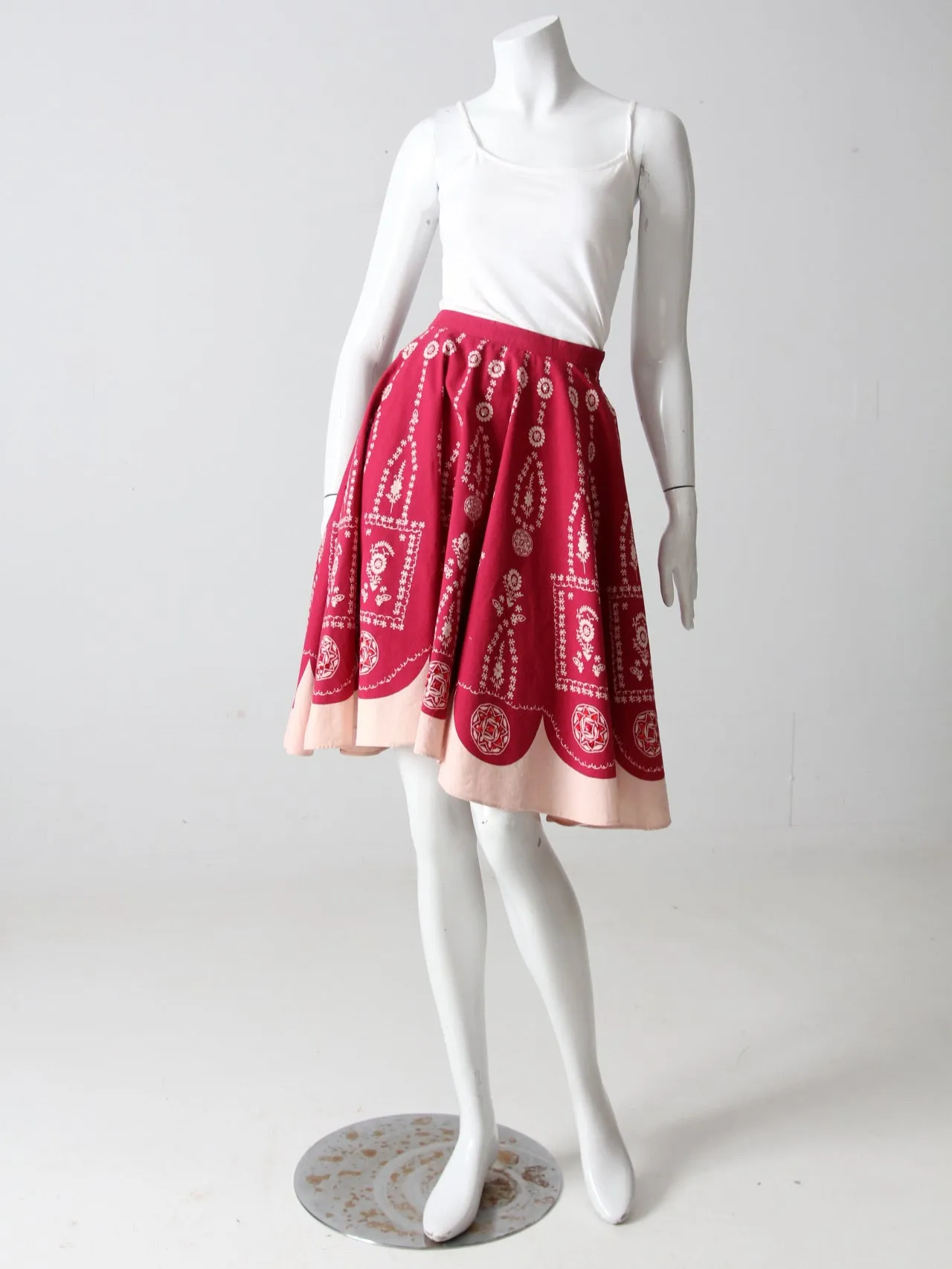 vintage boho print skirt