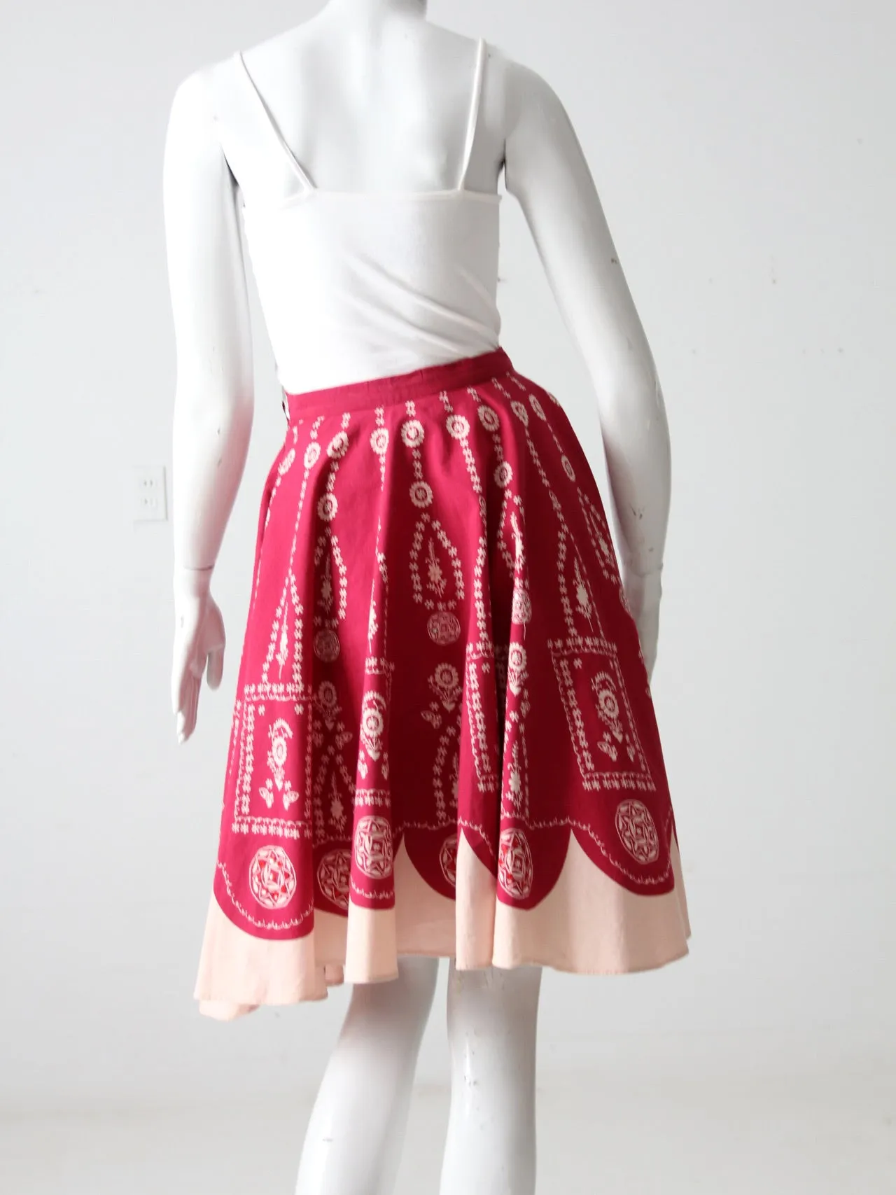 vintage boho print skirt