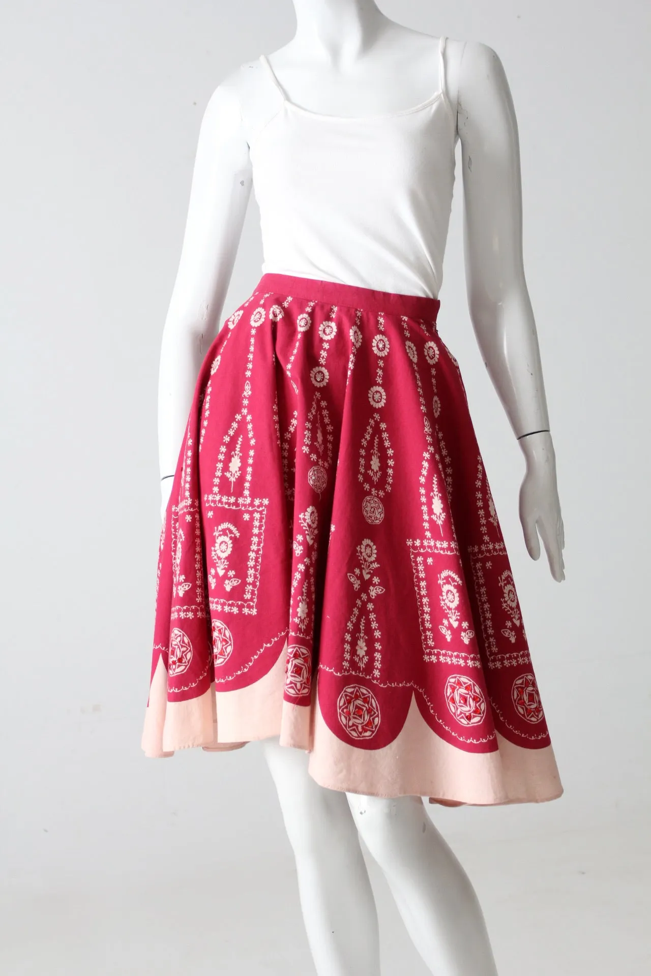 vintage boho print skirt