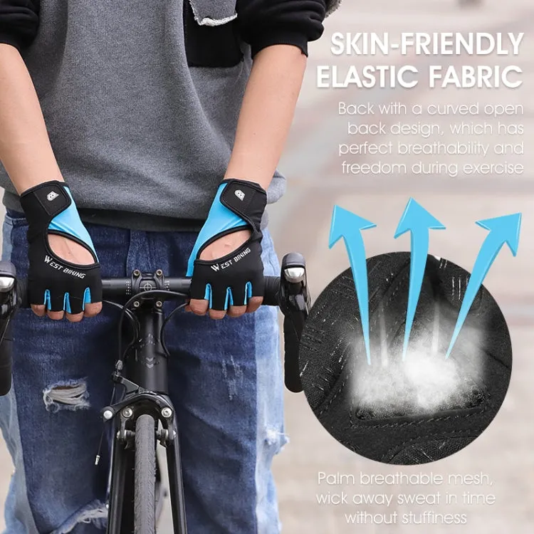 WEST BIKING YP0211217 Cycling Breathable Silicone Palm Gloves Fitness Training Wrist Guard Sports Gloves, Size: M(Black Pink)