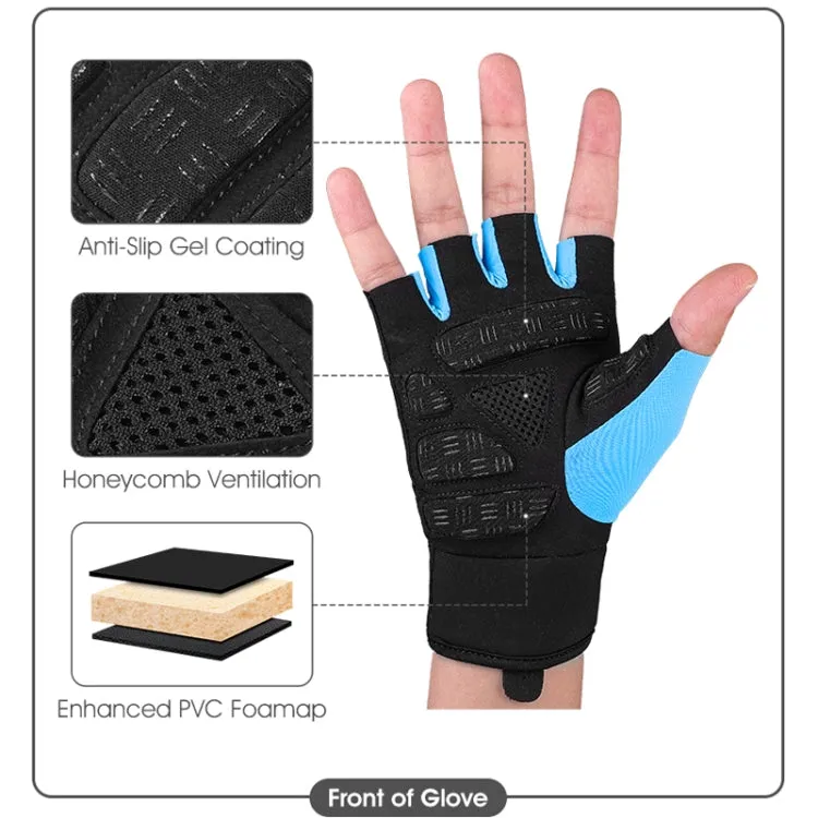 WEST BIKING YP0211217 Cycling Breathable Silicone Palm Gloves Fitness Training Wrist Guard Sports Gloves, Size: M(Black Pink)