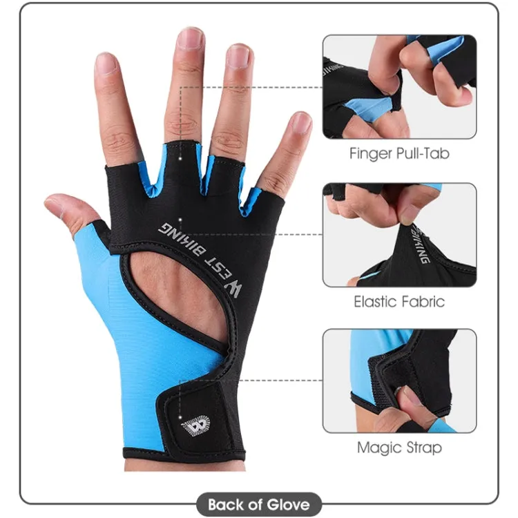 WEST BIKING YP0211217 Cycling Breathable Silicone Palm Gloves Fitness Training Wrist Guard Sports Gloves, Size: M(Black Pink)