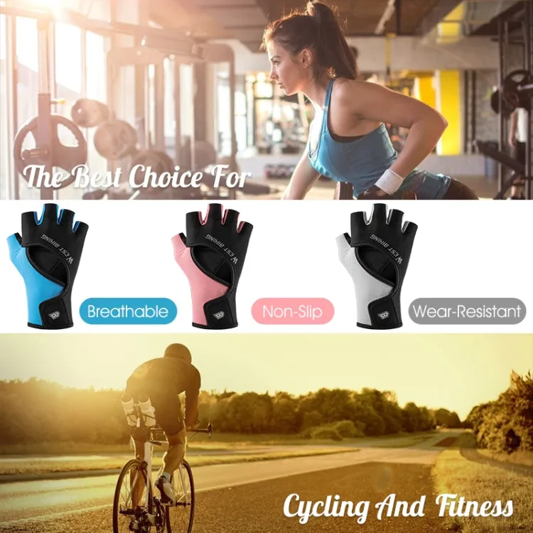 WEST BIKING YP0211217 Cycling Breathable Silicone Palm Gloves Fitness Training Wrist Guard Sports Gloves, Size: M(Black Pink)