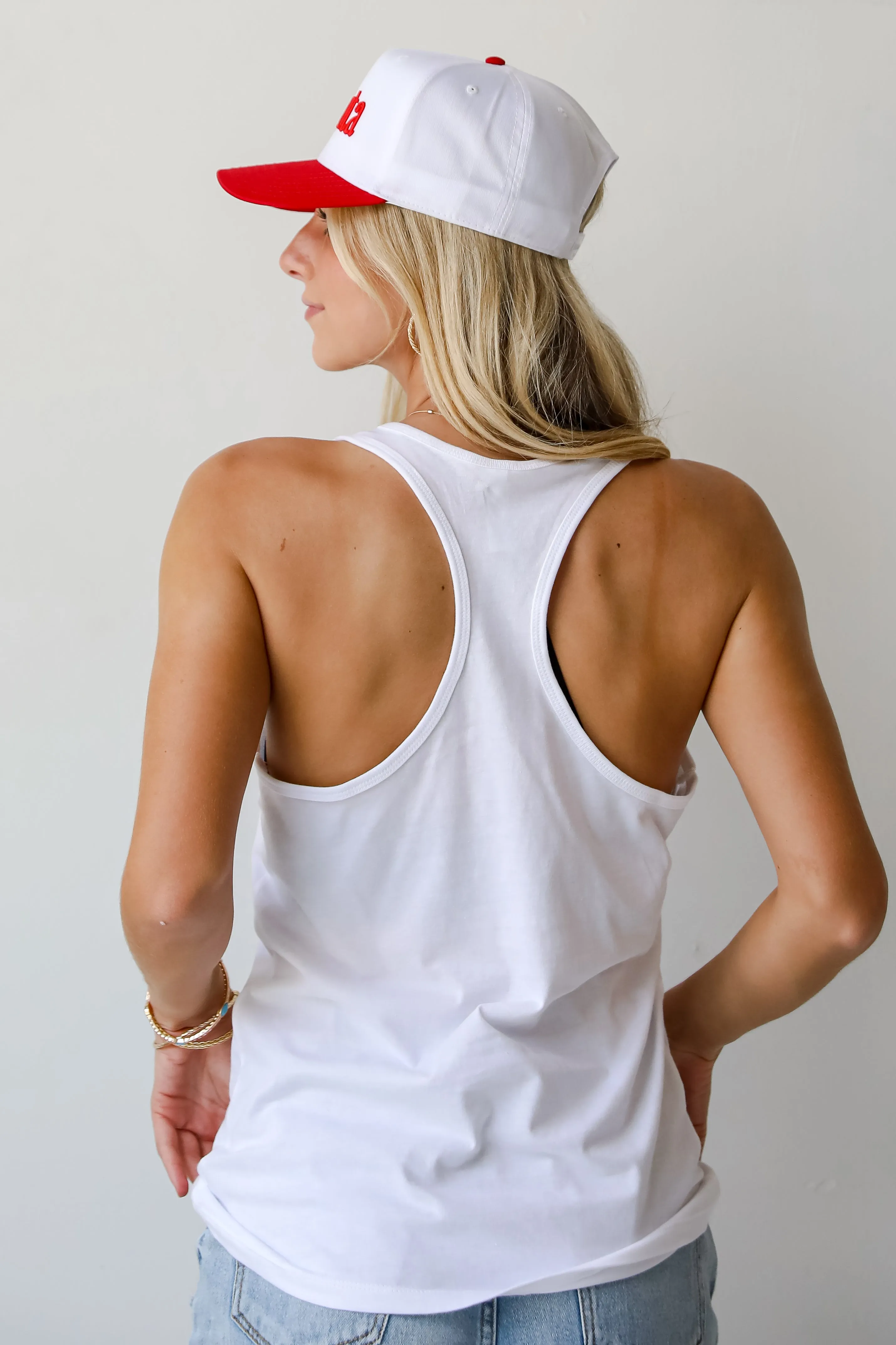 White ATL Baseball Star Tank