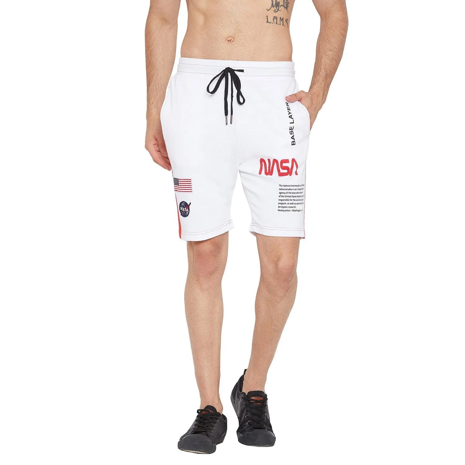 White NASA Base Layer Shorts