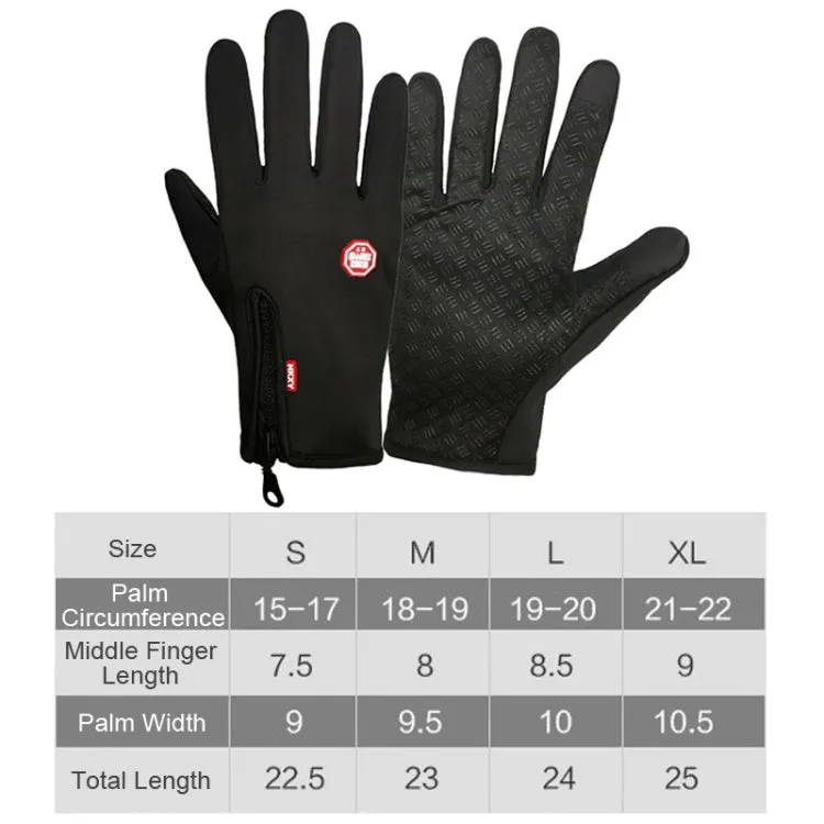 Winter Outdoor Riding Sports Waterproof Touch Screen Glove, Size: XXL(H043 Blue)